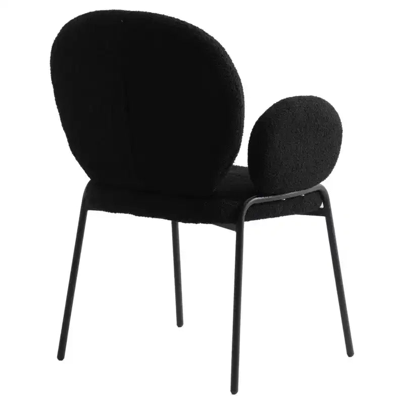 Esszimmerstühle mit Armlehnen und schwarzem Gestell, 2er-Set, bequem, stilvoll und modern, als Akzent für Esszimmer und Küche