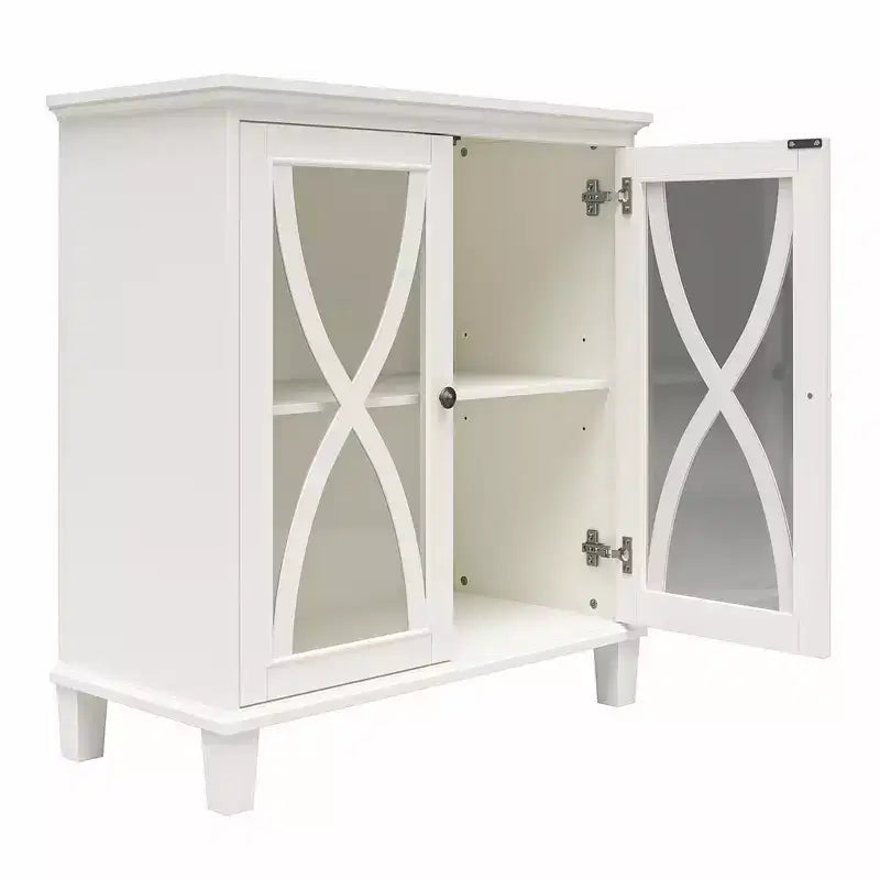 Meuble d’appoint de style nordique avec portes en verre