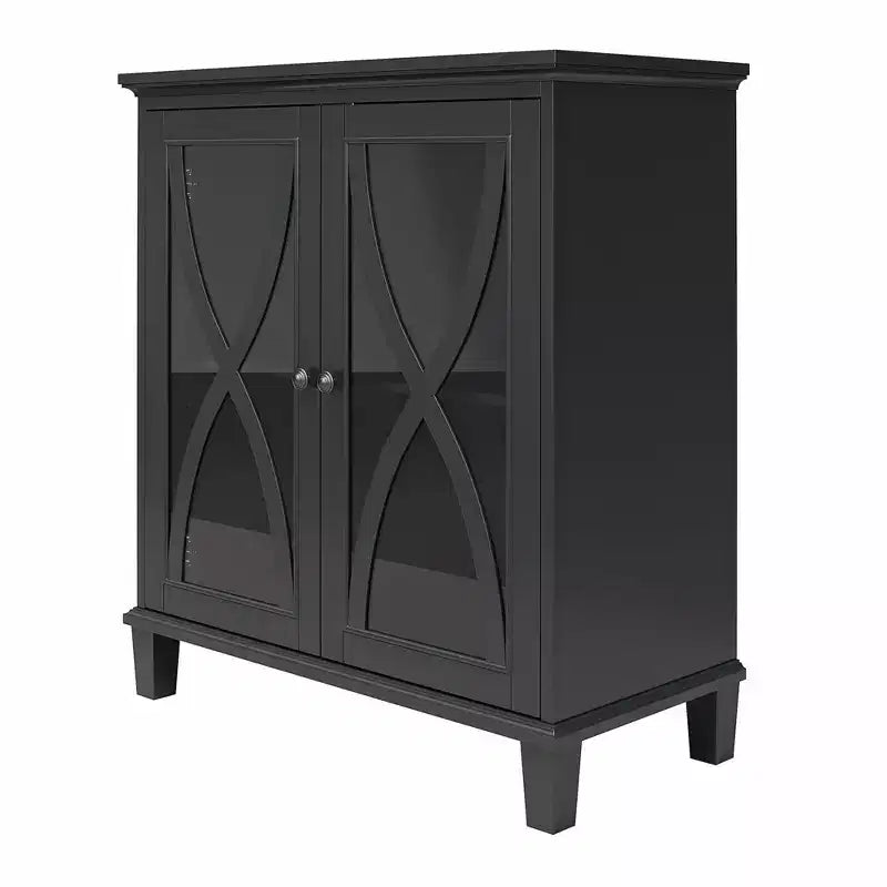 Meuble d’appoint de style nordique avec portes en verre