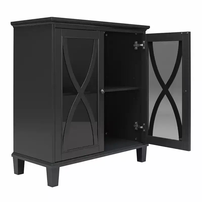 Meuble d’appoint de style nordique avec portes en verre