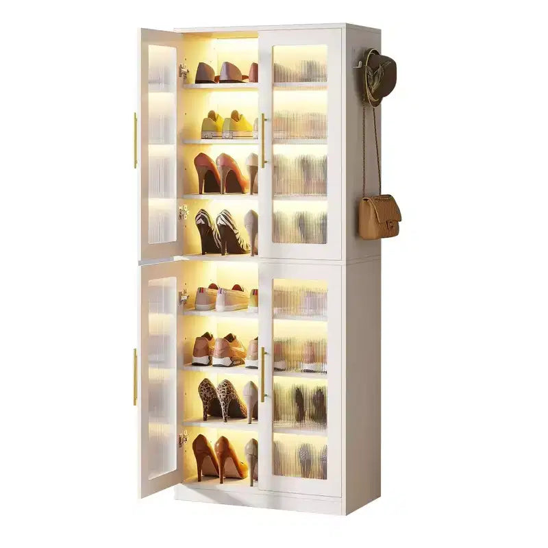 Schuhschrank mit per Fernbedienung steuerbarer LED-Beleuchtung für ein smartes Zuhause