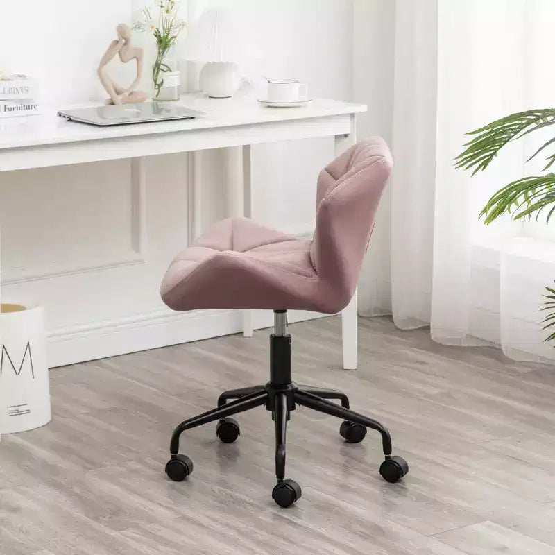 Silla de oficina giratoria y ajustable con capitoné