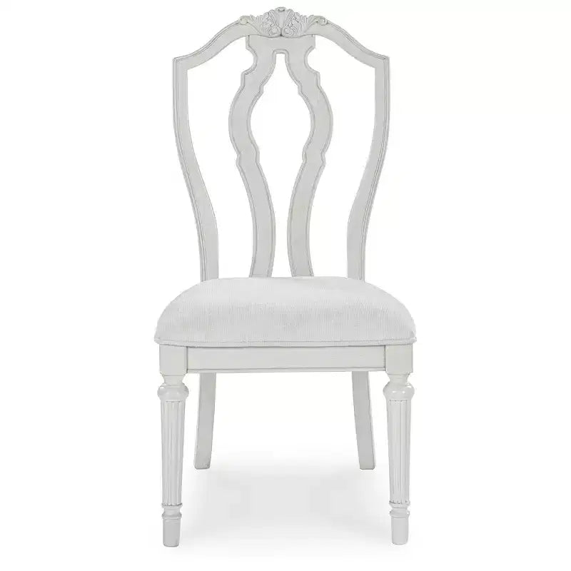 Chaises de salle à manger rembourrées - blanc antique d’inspiration vintage (lot de 2)