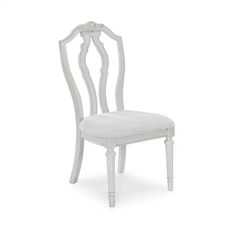 Chaises de salle à manger rembourrées - blanc antique d’inspiration vintage (lot de 2)