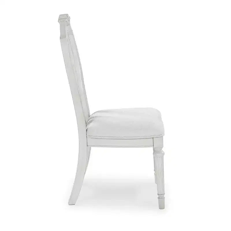 Chaises de salle à manger rembourrées - blanc antique d’inspiration vintage (lot de 2)