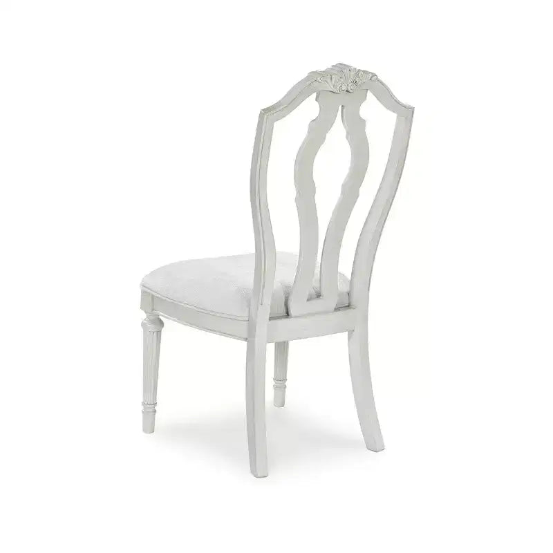 Sillas de comedor tapizadas, blanco antiguo de inspiración vintage (juego de 2)