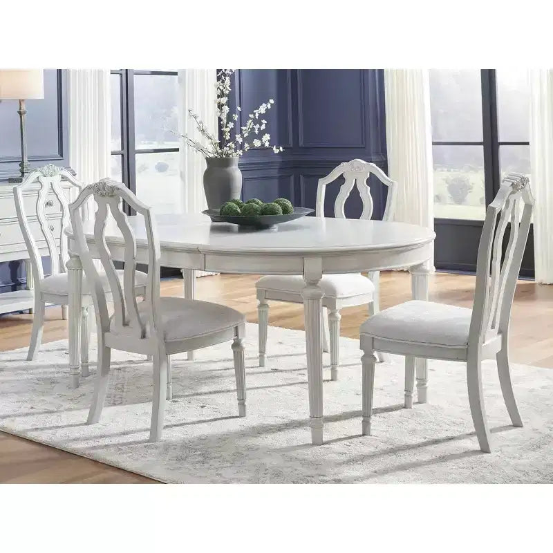 Sillas de comedor tapizadas, blanco antiguo de inspiración vintage (juego de 2)