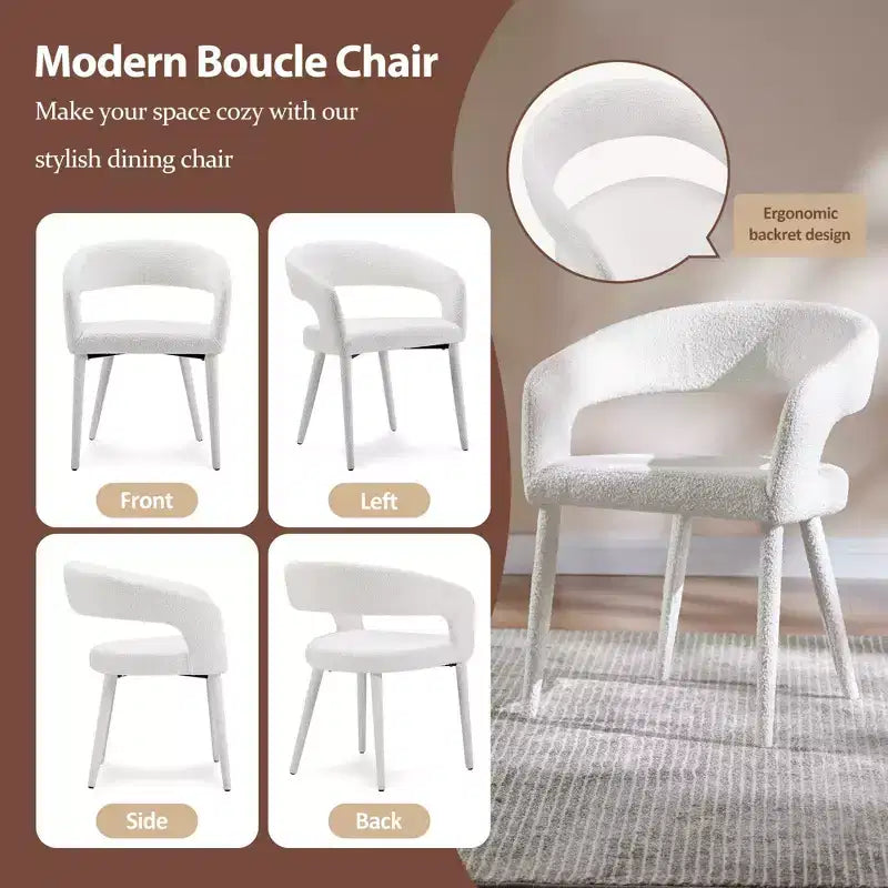 Ensemble de 2 chaises de salle à manger avec pieds en métal, pour salle à manger, salon ou bureau à domicile