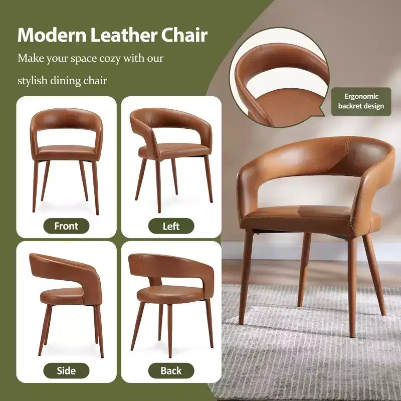 Ensemble de 2 chaises de salle à manger avec pieds en métal, pour salle à manger, salon ou bureau à domicile