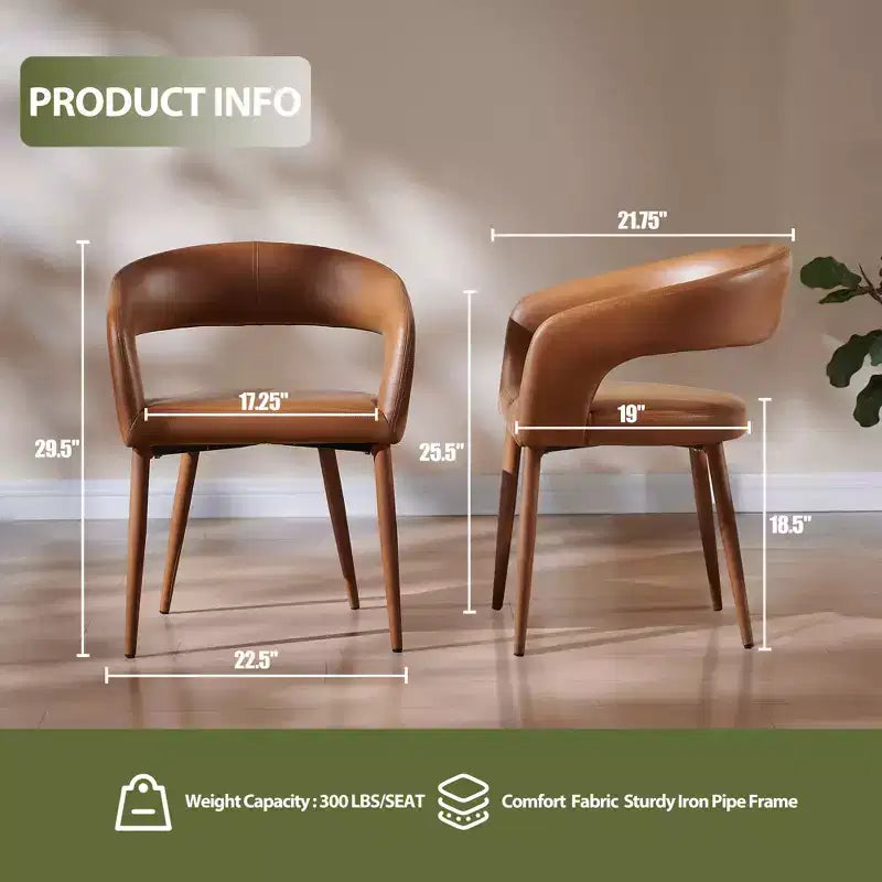 Ensemble de 2 chaises de salle à manger avec pieds en métal, pour salle à manger, salon ou bureau à domicile
