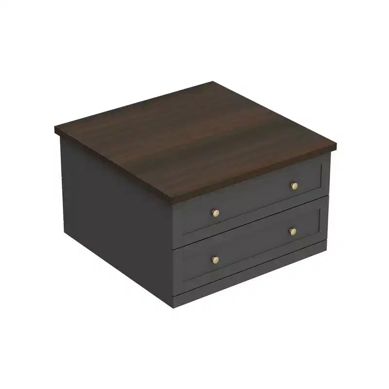 Stilvoller und funktionaler Couchtisch - dunkelgraues Gestell mit brauner Tischplatte, ideal für moderne Wohnzimmer
