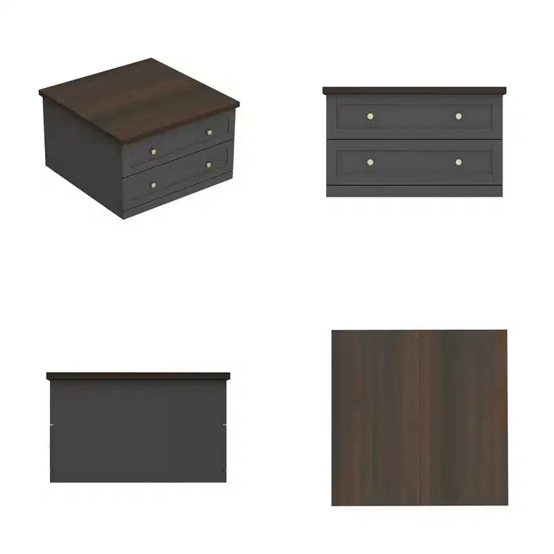 Stilvoller und funktionaler Couchtisch - dunkelgraues Gestell mit brauner Tischplatte, ideal für moderne Wohnzimmer