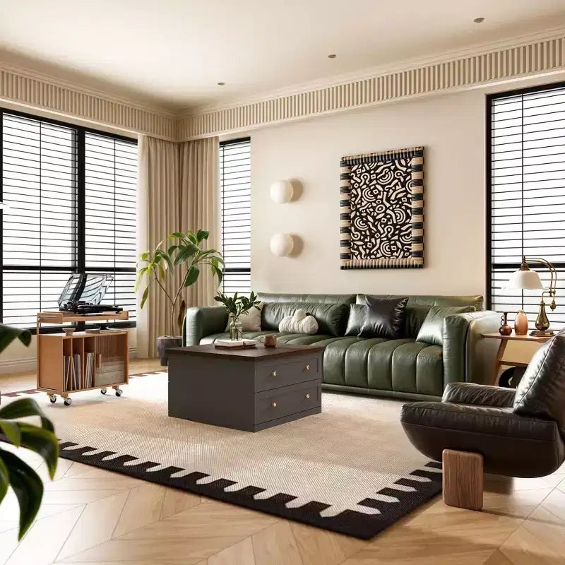 Stilvoller und funktionaler Couchtisch - dunkelgraues Gestell mit brauner Tischplatte, ideal für moderne Wohnzimmer
