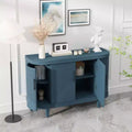 Buffet moderne en arc, meuble de rangement décoratif de 47.2 pouces, table de couloir en bois avec 4 portes et étagères intérieures réglables