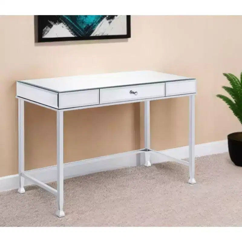 Escritorio con espejo transparente y plateado de 42
