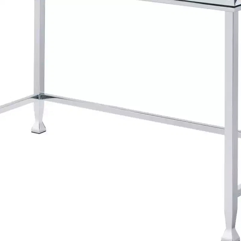 Bureau d’écriture miroir transparent et argenté de 42