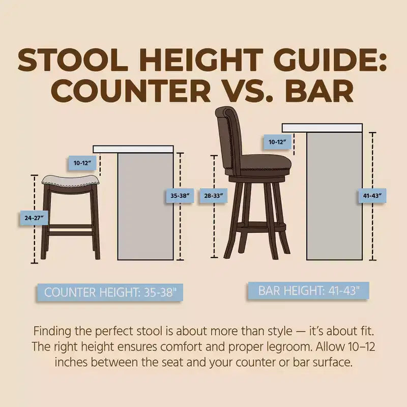 Taburete giratorio de 26 Inch de altura para barra, acabado nogal, asiento tapizado en cuero vegano marrón, para cocina o comedor