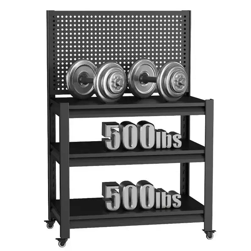 Étagère de rangement métallique robuste 18 avec panneau perforé - rayonnage de garage réglable à 3 niveaux et étagère utilitaire industrielle pour la cuisine, le garde-manger et le jardin