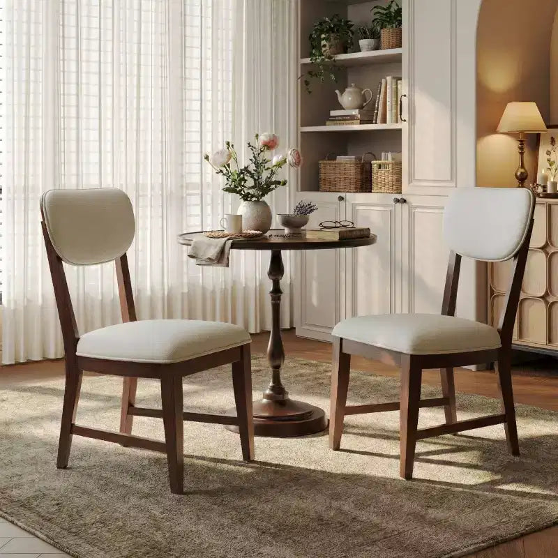 Chaises de salle à manger en bois massif avec dossier ergonomique et coussin épais de 3.3, pour la salle à manger et le salon