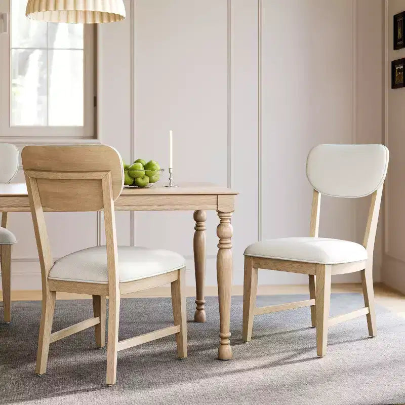 Chaises de salle à manger en bois massif avec dossier ergonomique et coussin épais de 3.3, pour la salle à manger et le salon