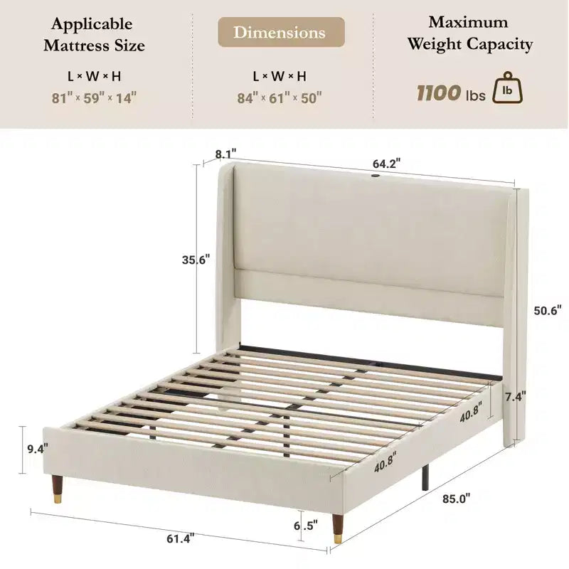 Modernes Polsterbett mit Stauraum