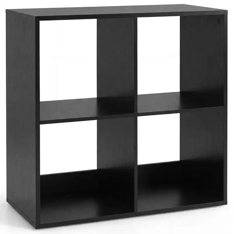 Estantería abierta de 4 cubos con kits antivuelco, estante de almacenamiento de estilo moderno para el hogar, negro/blanco/natural/marrón