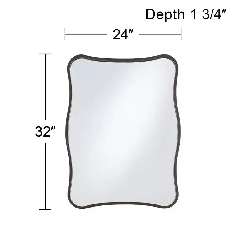 Set mit 2 geschwungenen Wandspiegeln in Dunkelbronze, 24 x 32