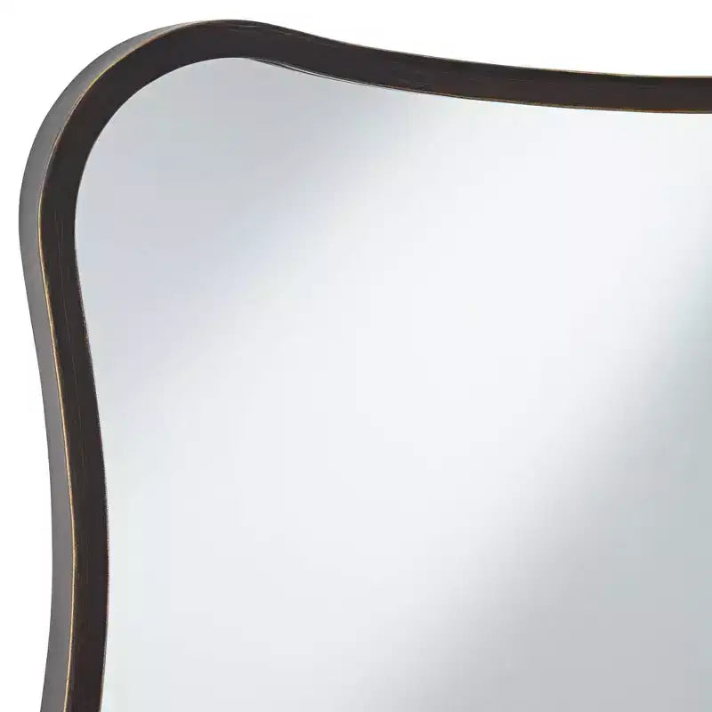 Set mit 2 geschwungenen Wandspiegeln in Dunkelbronze, 24 x 32
