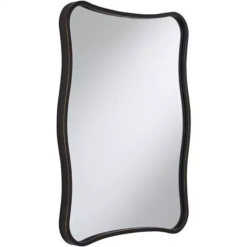 Set mit 2 geschwungenen Wandspiegeln in Dunkelbronze, 24 x 32