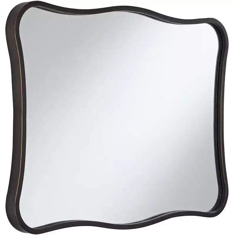 Set mit 2 geschwungenen Wandspiegeln in Dunkelbronze, 24 x 32