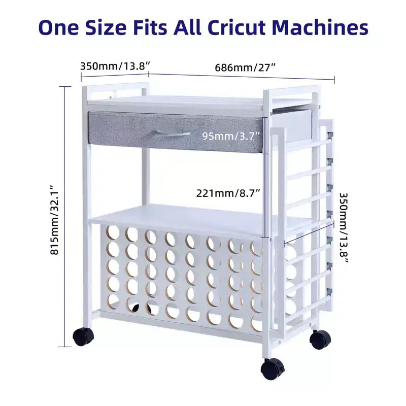 Organisateurs et chariot de rangement pour loisirs créatifs, support de rangement pour rouleaux de vinyle, conception spacieuse, pour atelier créatif
