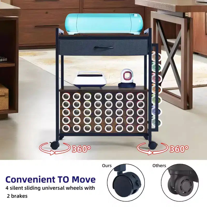 Organizadores y carrito de almacenamiento para manualidades, soporte para guardar y organizar rollos de vinilo, diseño espacioso para sala de manualidades