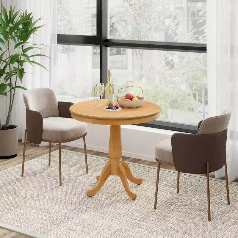 Mesa de comedor redonda de 32 pulgadas con pedestal alto para cocina y comedor