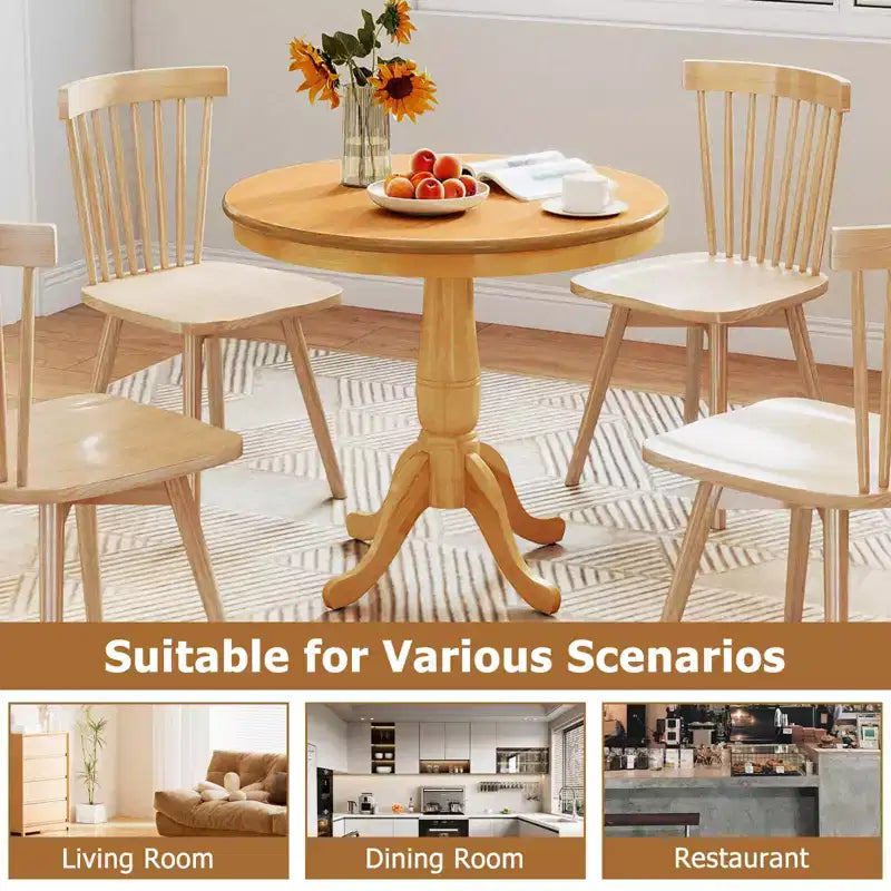 Mesa de comedor redonda de 32 pulgadas con pedestal alto para cocina y comedor