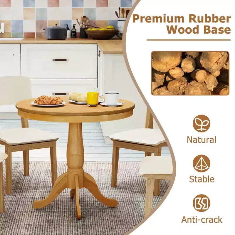 Mesa de comedor redonda de 32 pulgadas con pedestal alto para cocina y comedor