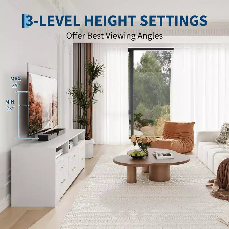 Meuble TV avec support, 6 tiroirs, pour salon ou chambre, buffet en bois pour appareils multimédias et rangement, plusieurs couleurs