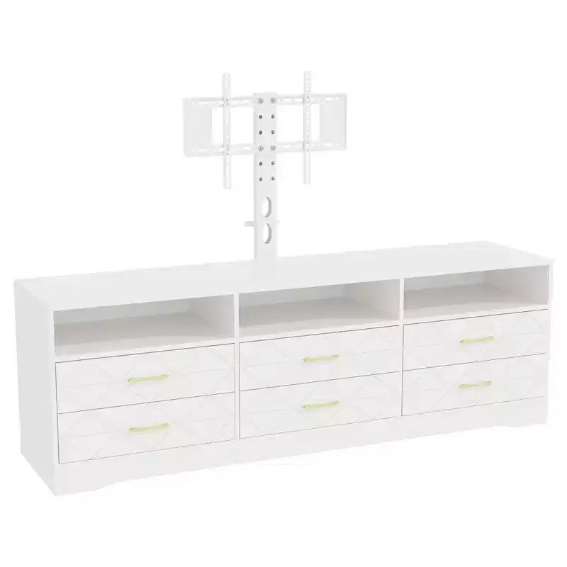 Cómoda para sala de estar o dormitorio con soporte para TV y 6 cajones, consola multimedia de madera, centro de entretenimiento y almacenamiento, varios colores