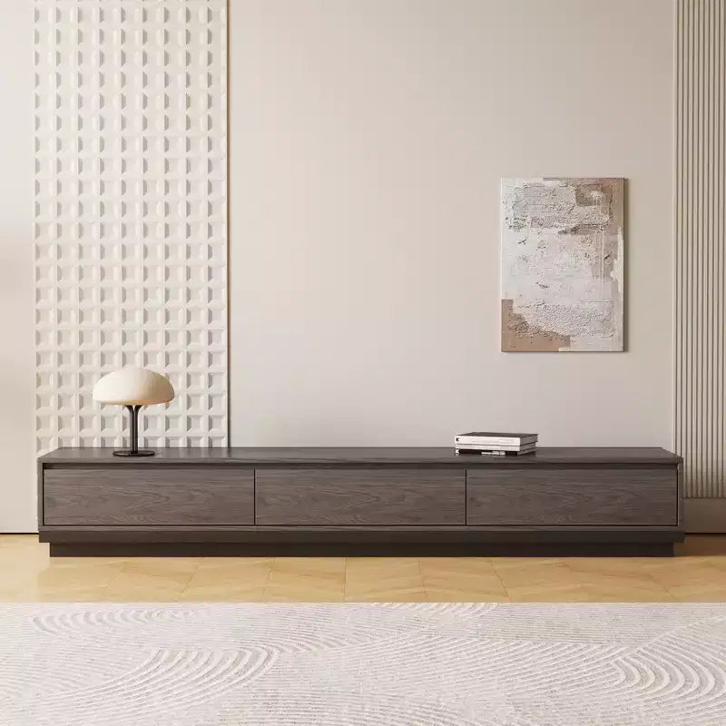 Mueble para TV moderno extensible de 78.7in en nogal oscuro, consola multimedia con 3 cajones