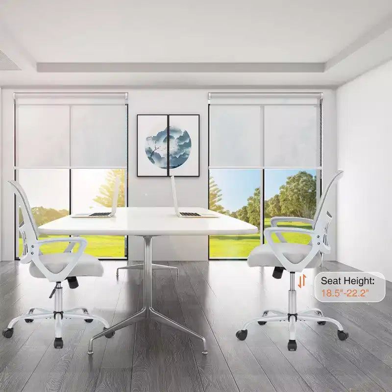 Chaise de bureau et de gaming ergonomique moderne en maille avec soutien lombaire et accoudoirs non réglables