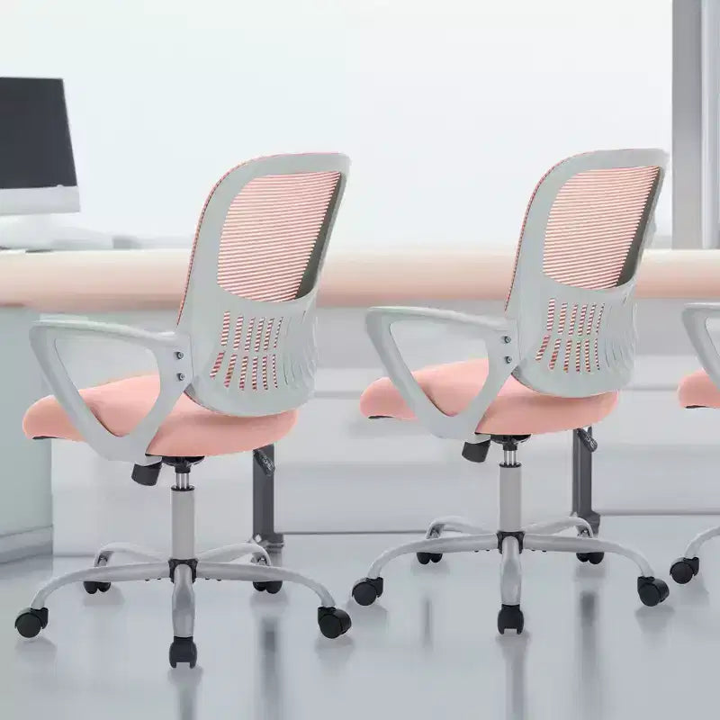 Chaise de bureau et de gaming ergonomique moderne en maille avec soutien lombaire et accoudoirs non réglables