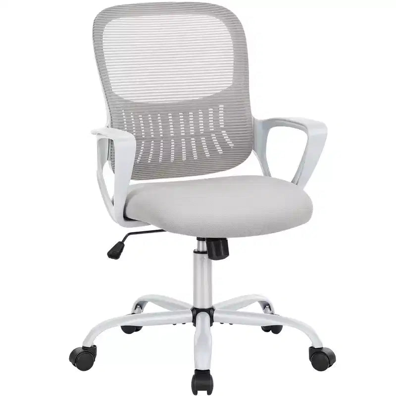 Chaise de bureau et de gaming ergonomique moderne en maille avec soutien lombaire et accoudoirs non réglables