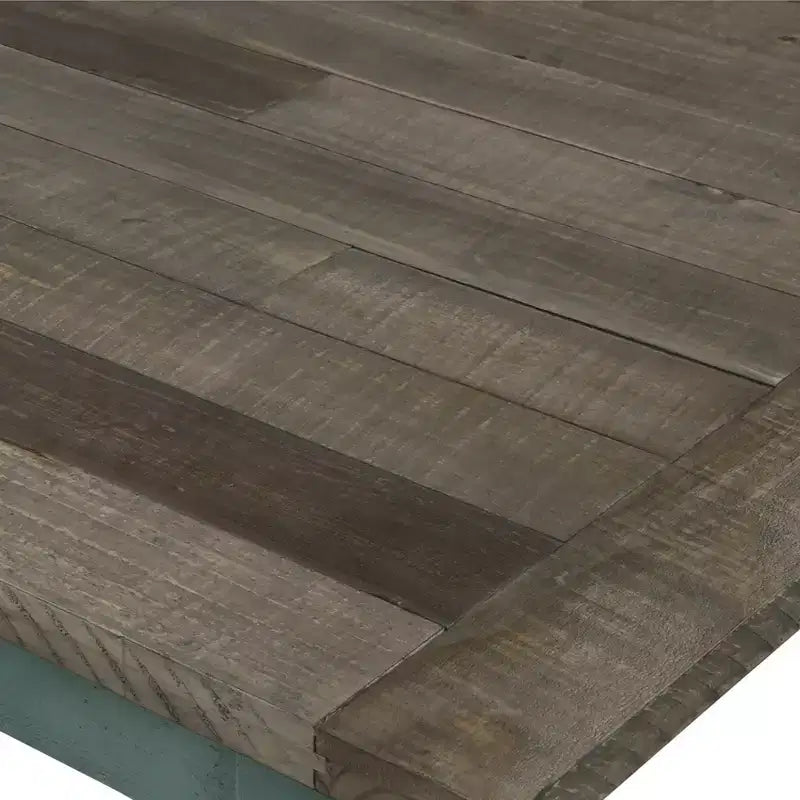 Banco de comedor de madera de dos tonos con acabado envejecido