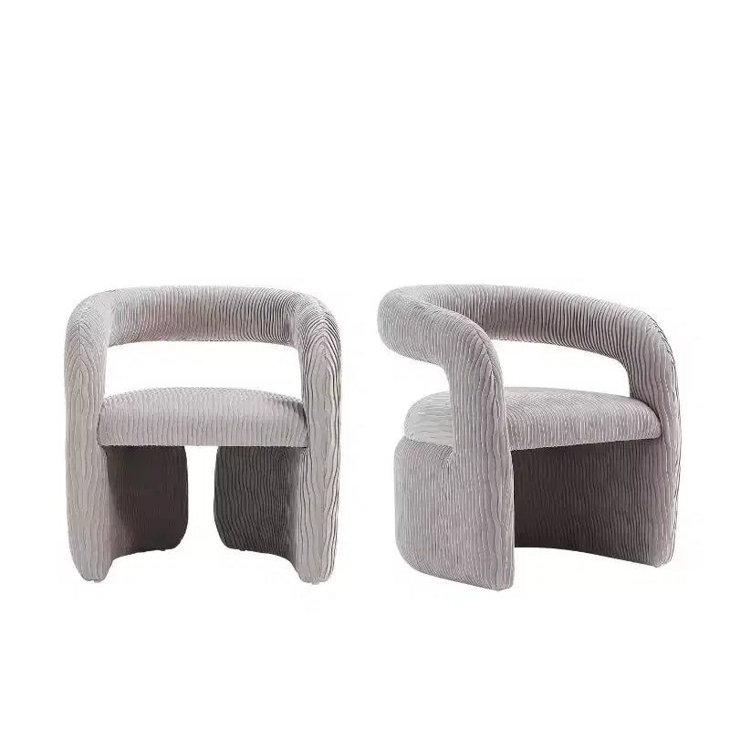 Juego de 2 sillas de comedor modernas tapizadas en terciopelo