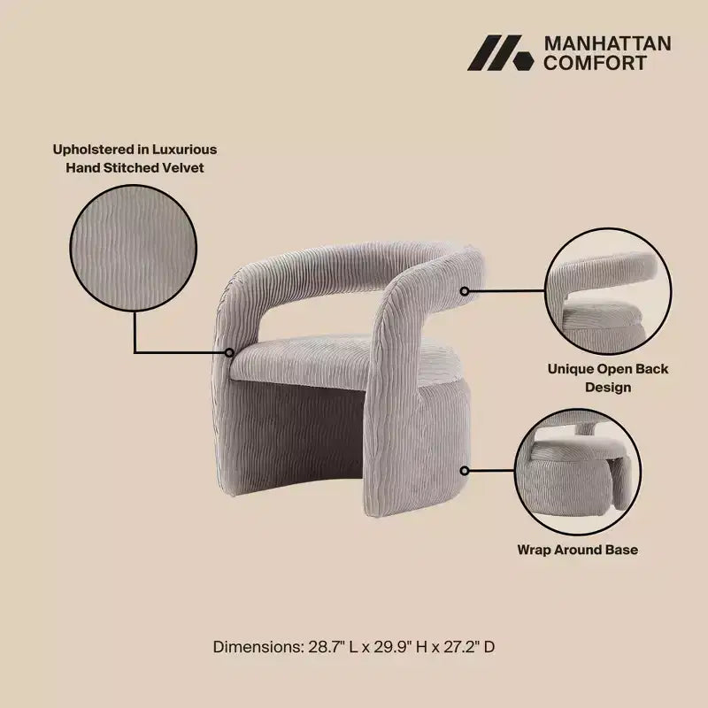 Lot de 2 chaises de salle à manger modernes rembourrées en velours